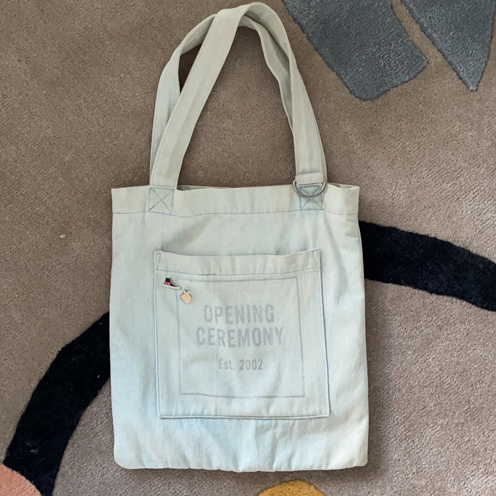Opening Ceremony Denim Tote + 2 Pintrill pins!
